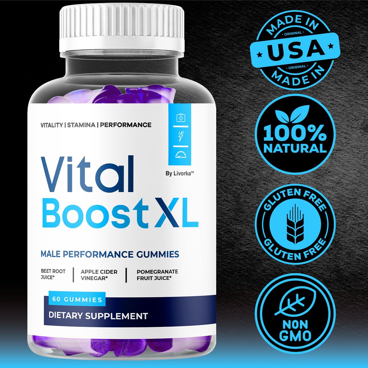 LIVORKA Vital Boost XL, 120 Gummies