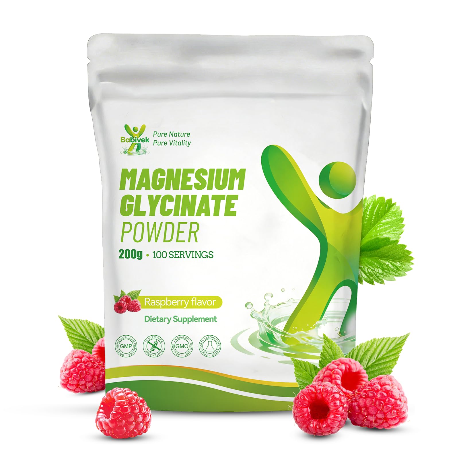 Babivek Raspberry Flavor Magnesium Glycinate Powder 8
