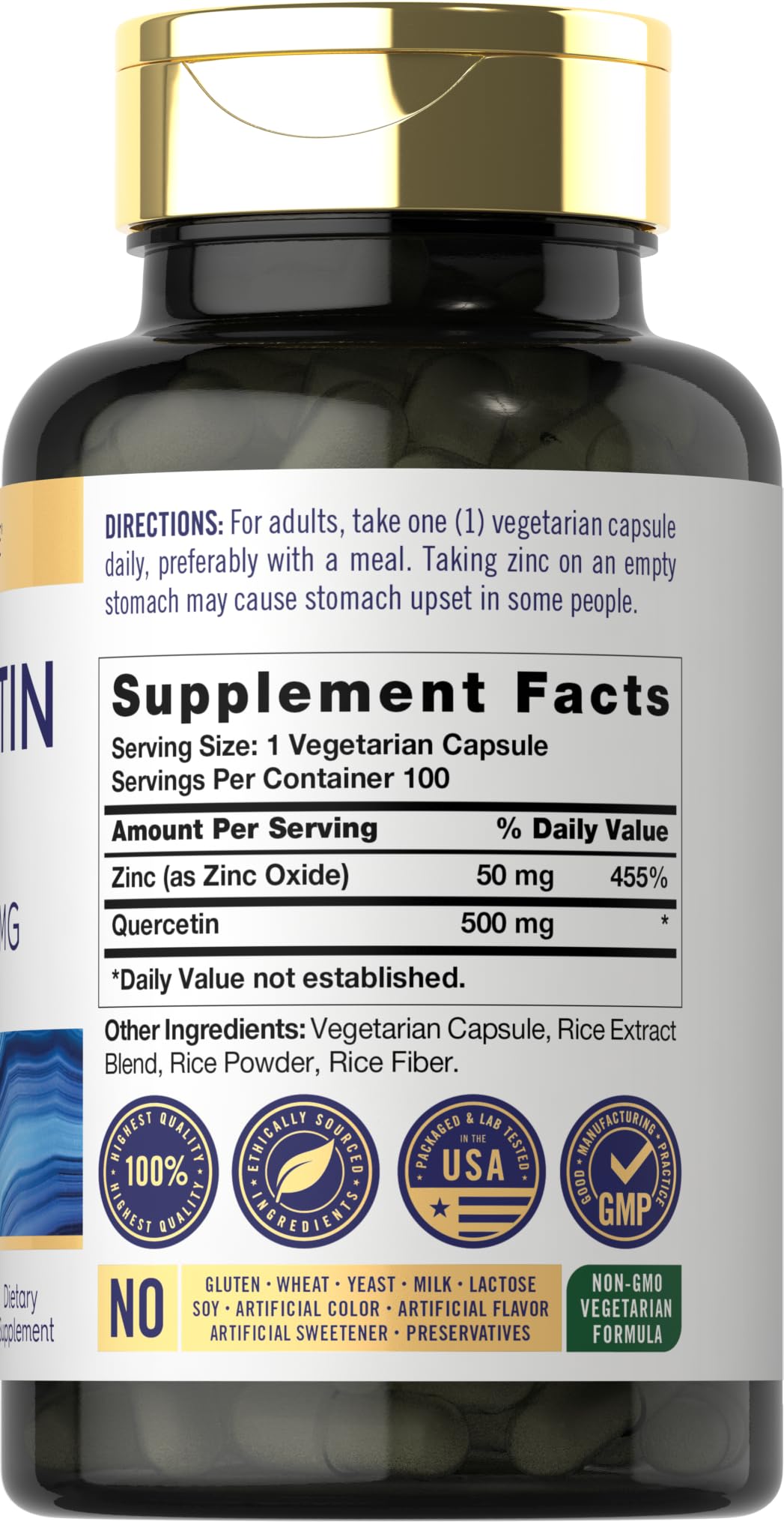 Carlyle Quercetin 500mg Capsules, 100 Count