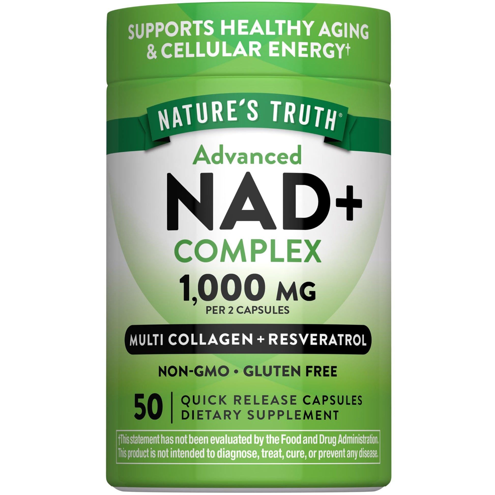 Nature's Truth Advanced NAD+ Complex Capsules, 50 Count
