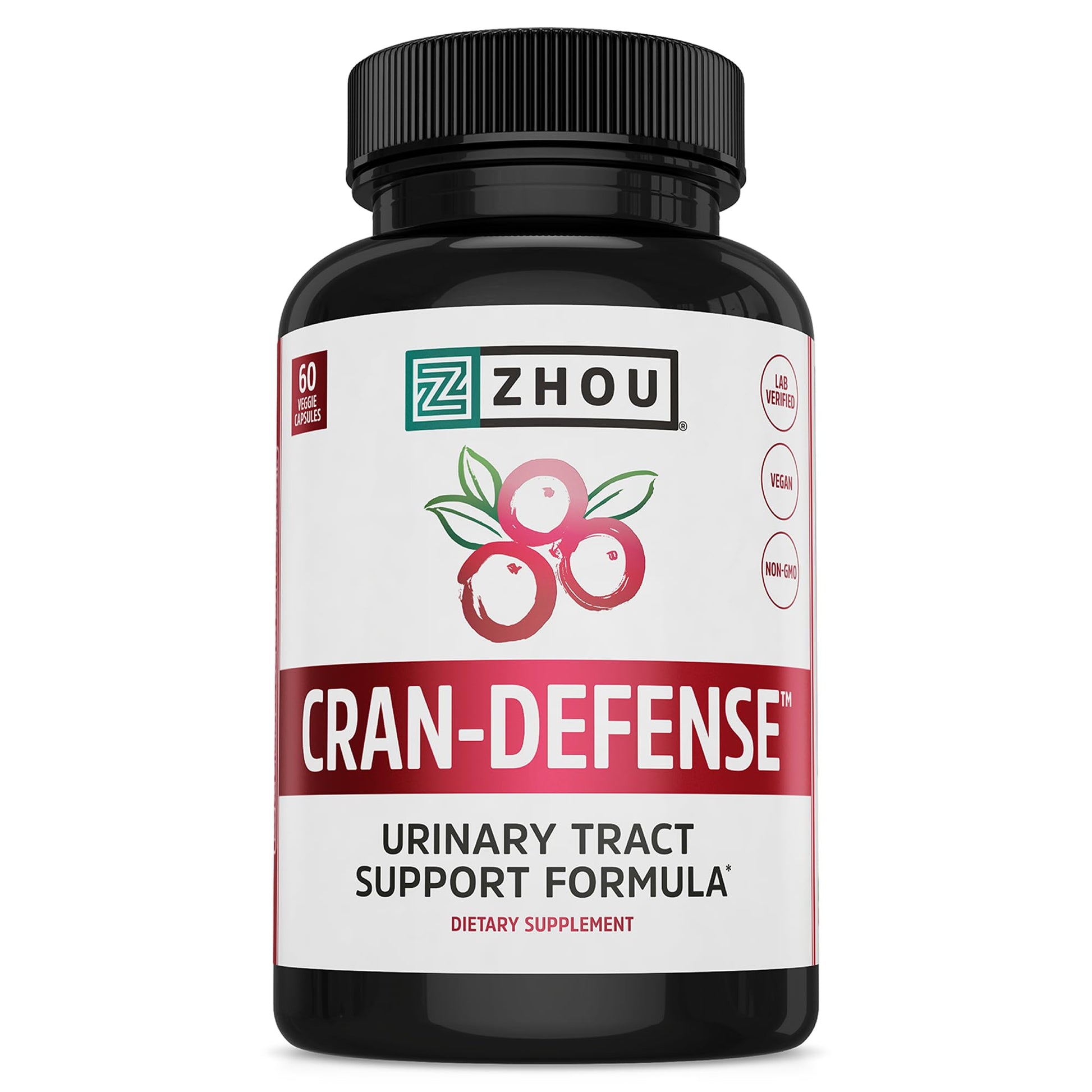 ZHOU Cran-Defense Cranberry D-Mannose Capsules, 60 Count