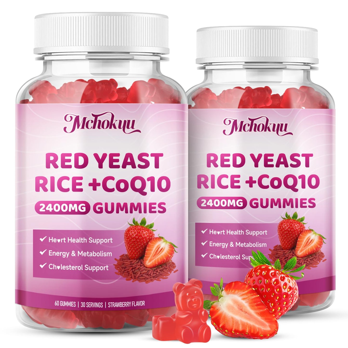 Mchokuu Red Yeast Rice 2400mg Gummies, 120 Count