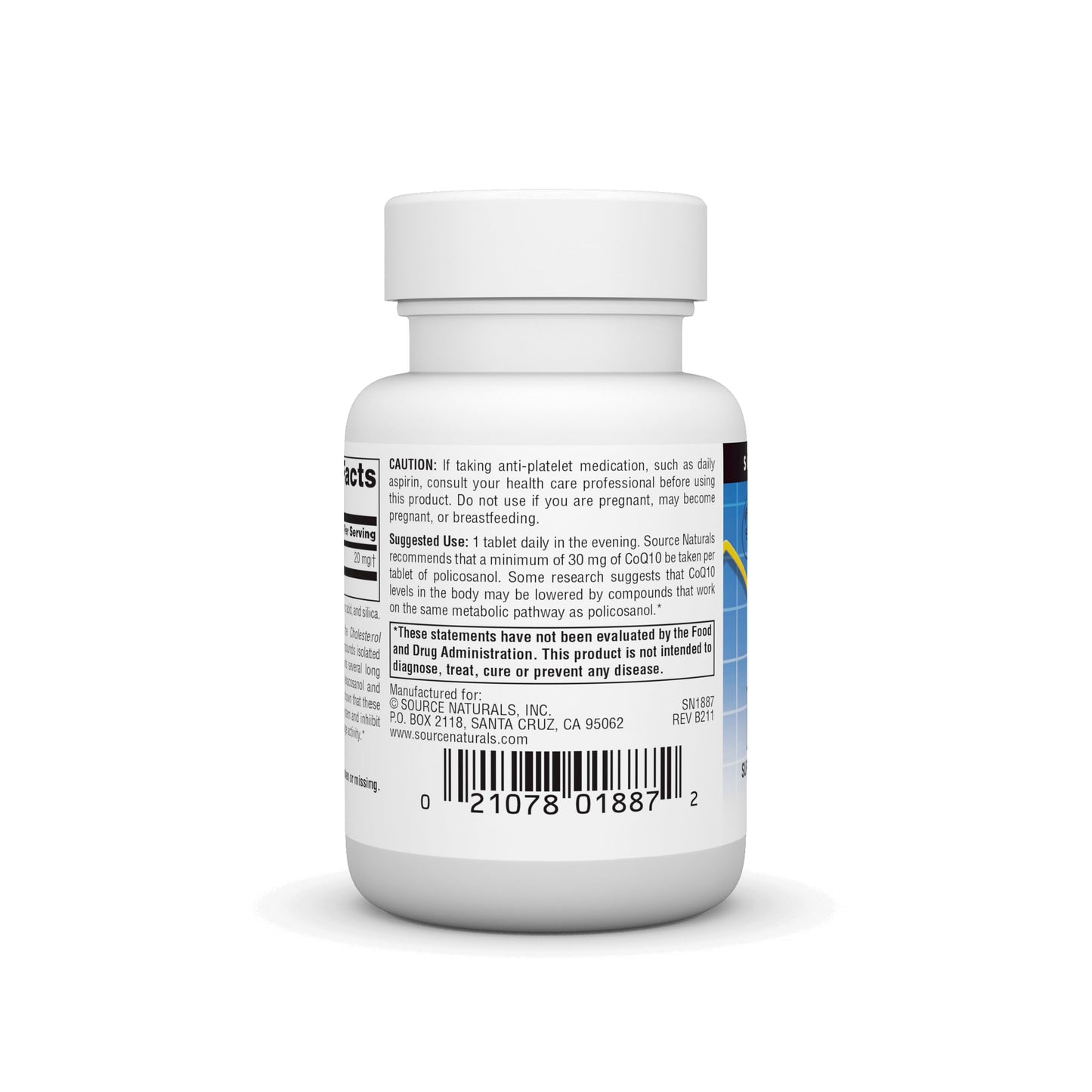 Source Naturals Policosanol 20 mg Tablet, 60 Tablets