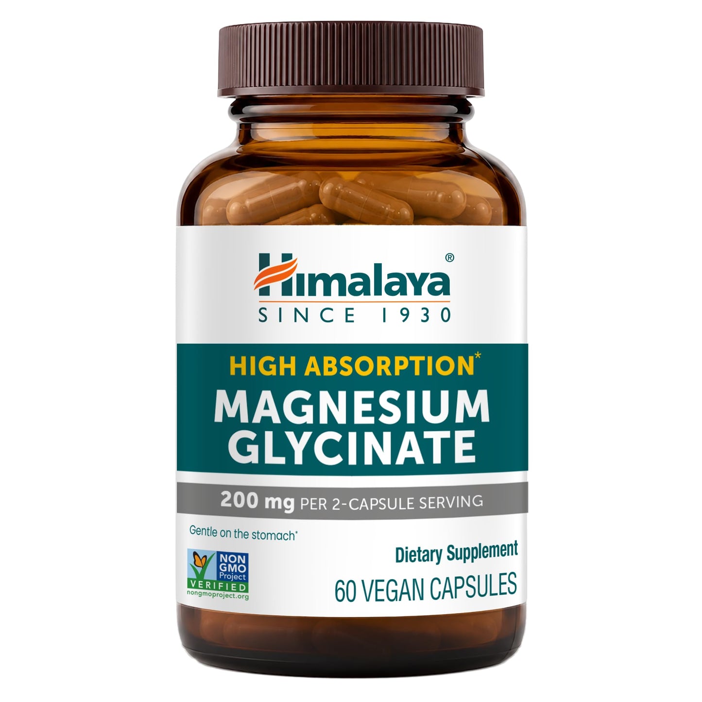 Himalaya Magnesium Glycinate 200mg Capsule, 60 Count