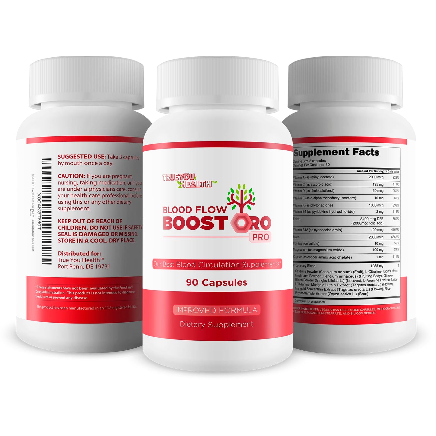 True You Health Blood Flow Boostoro Pro Capsules 90 Count