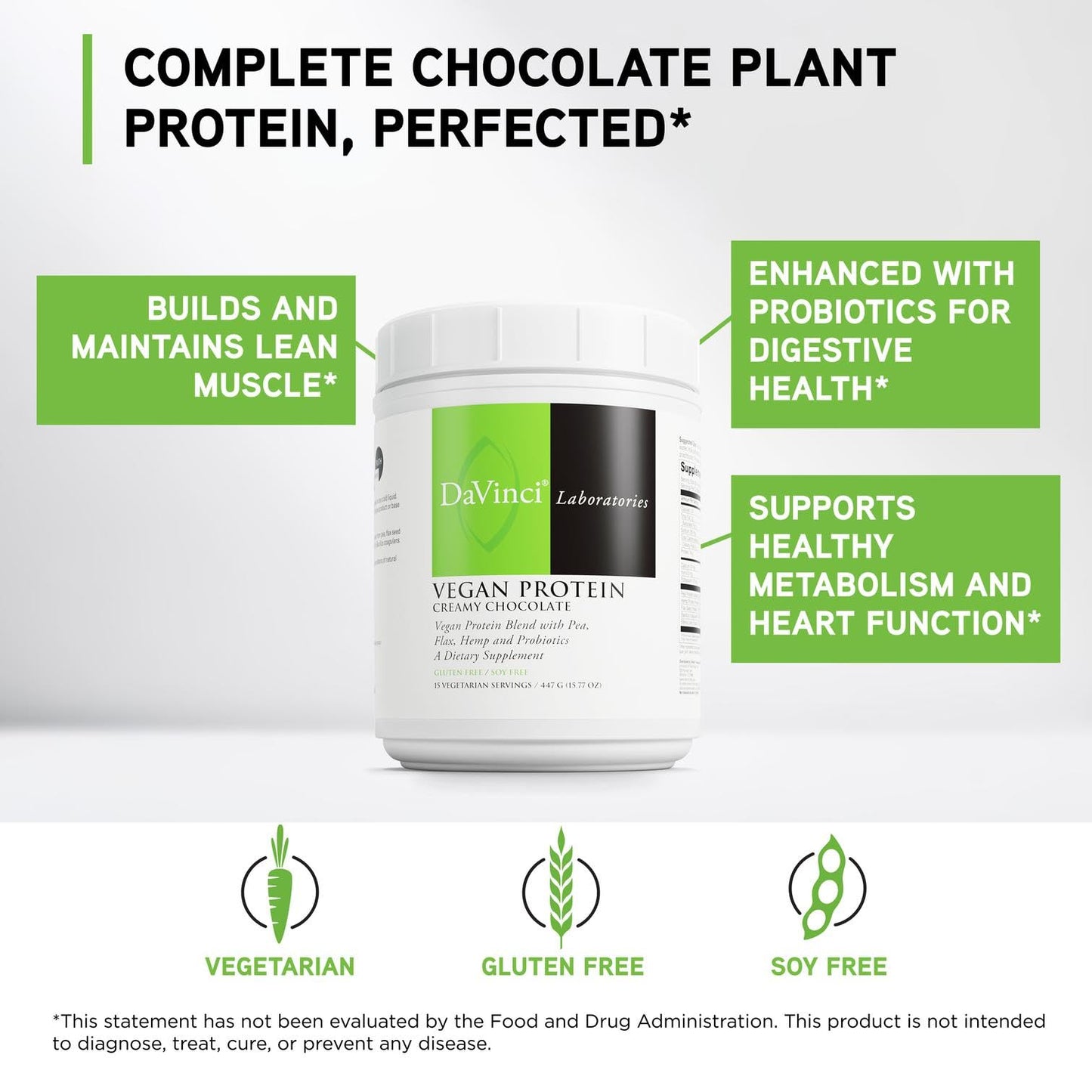 DAVINCI Vegan Protein Powder 15.77 oz