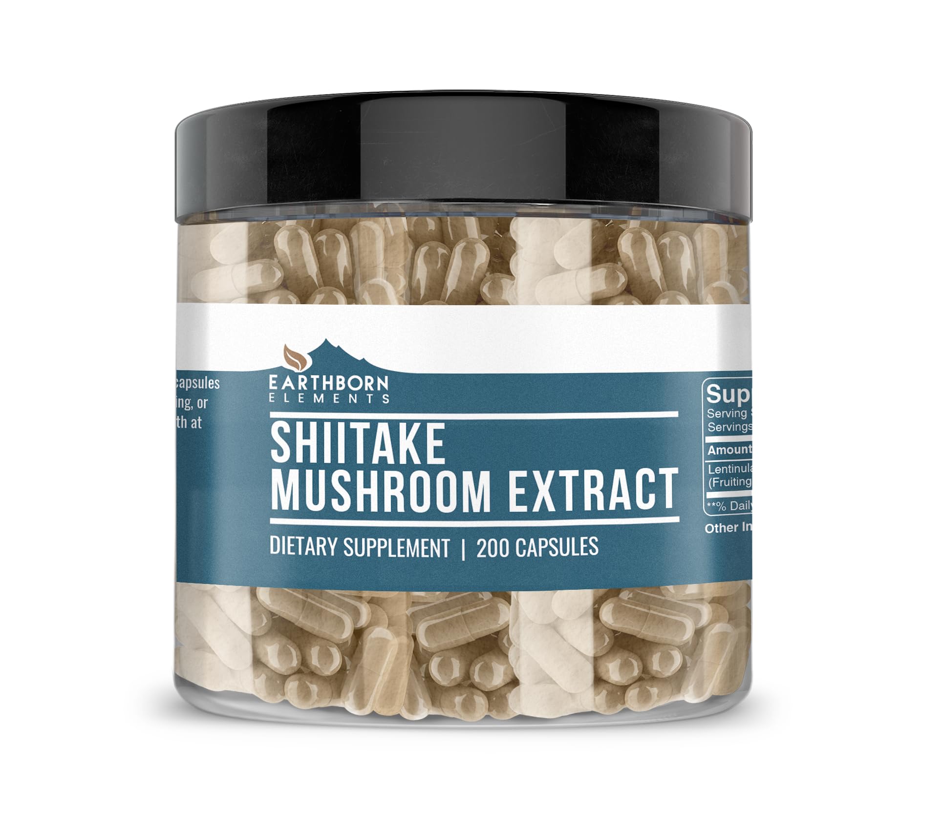 Earthborn Elements Shiitake Mushroom Extract Capsules 200 Count