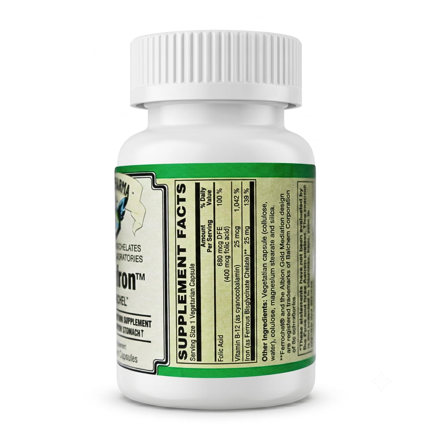AlchePharma Easy Iron (Patented Ferrochel®, Iron bisglycinate) 90 Capsules