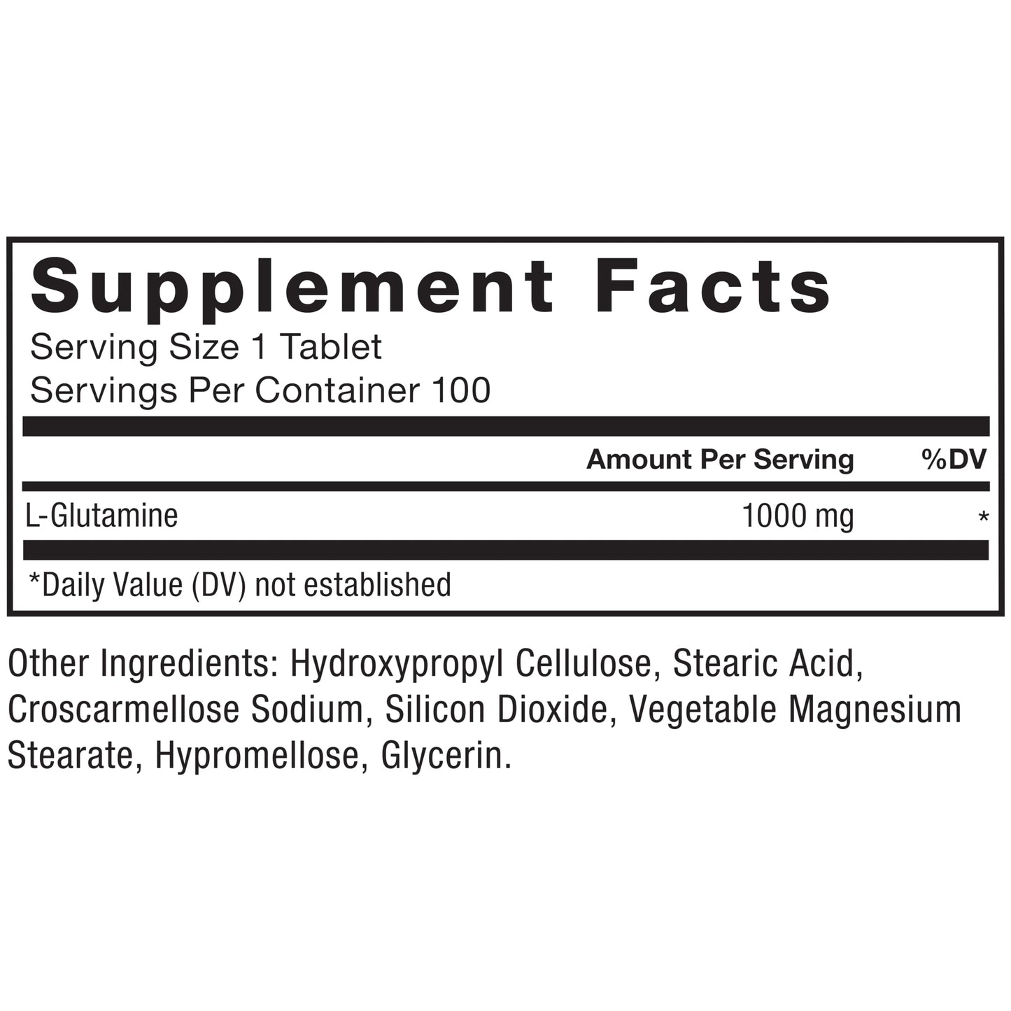 Force Factor L-Glutamine 1000mg Tablets, 100 Count