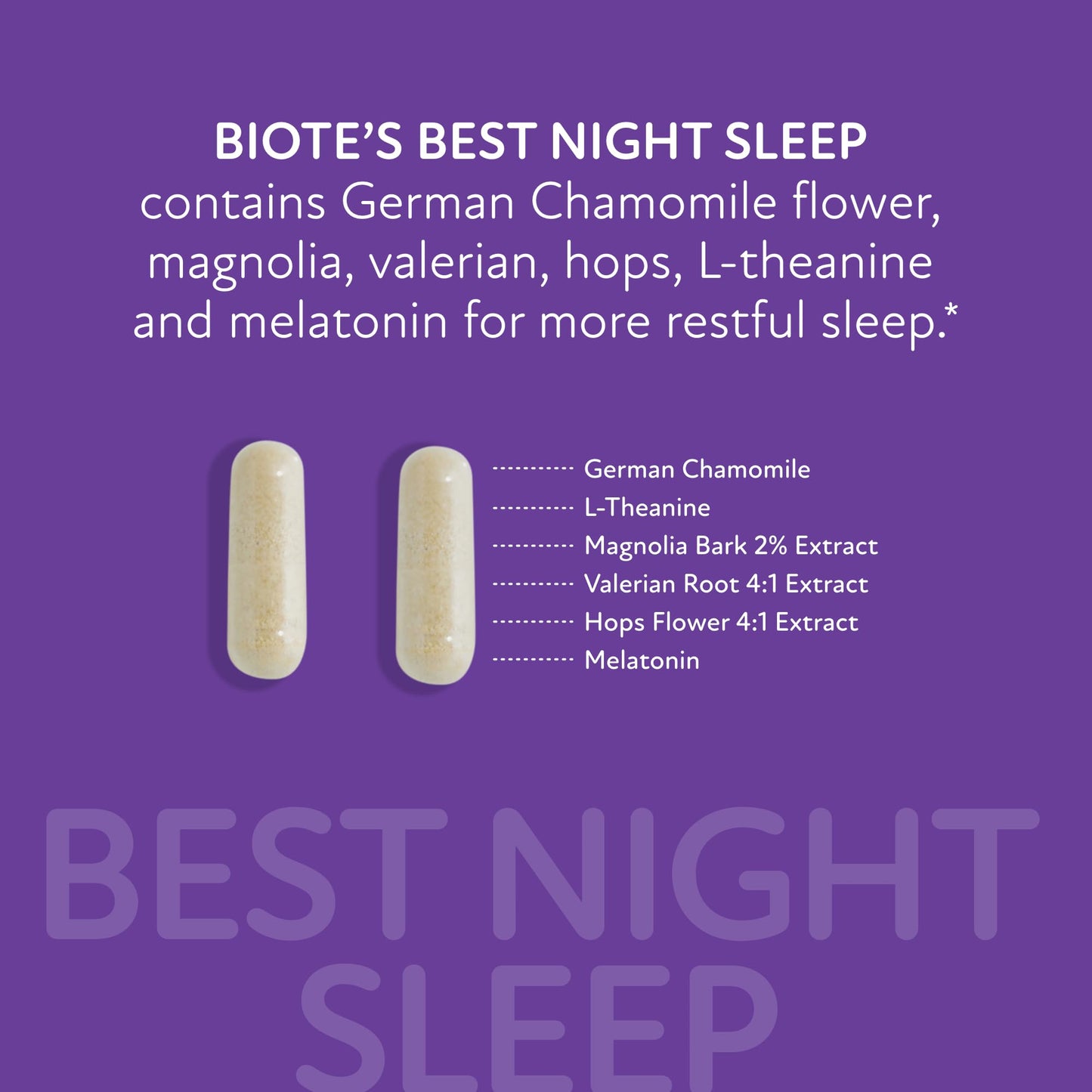 Biote Best Night's Sleep Restfulness and Awake Refreshed Capsules, 60 Count