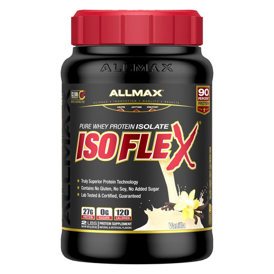 ALLMAX ISOFLEX Whey Protein Isolate Powder, Vanilla, 32 Servings
