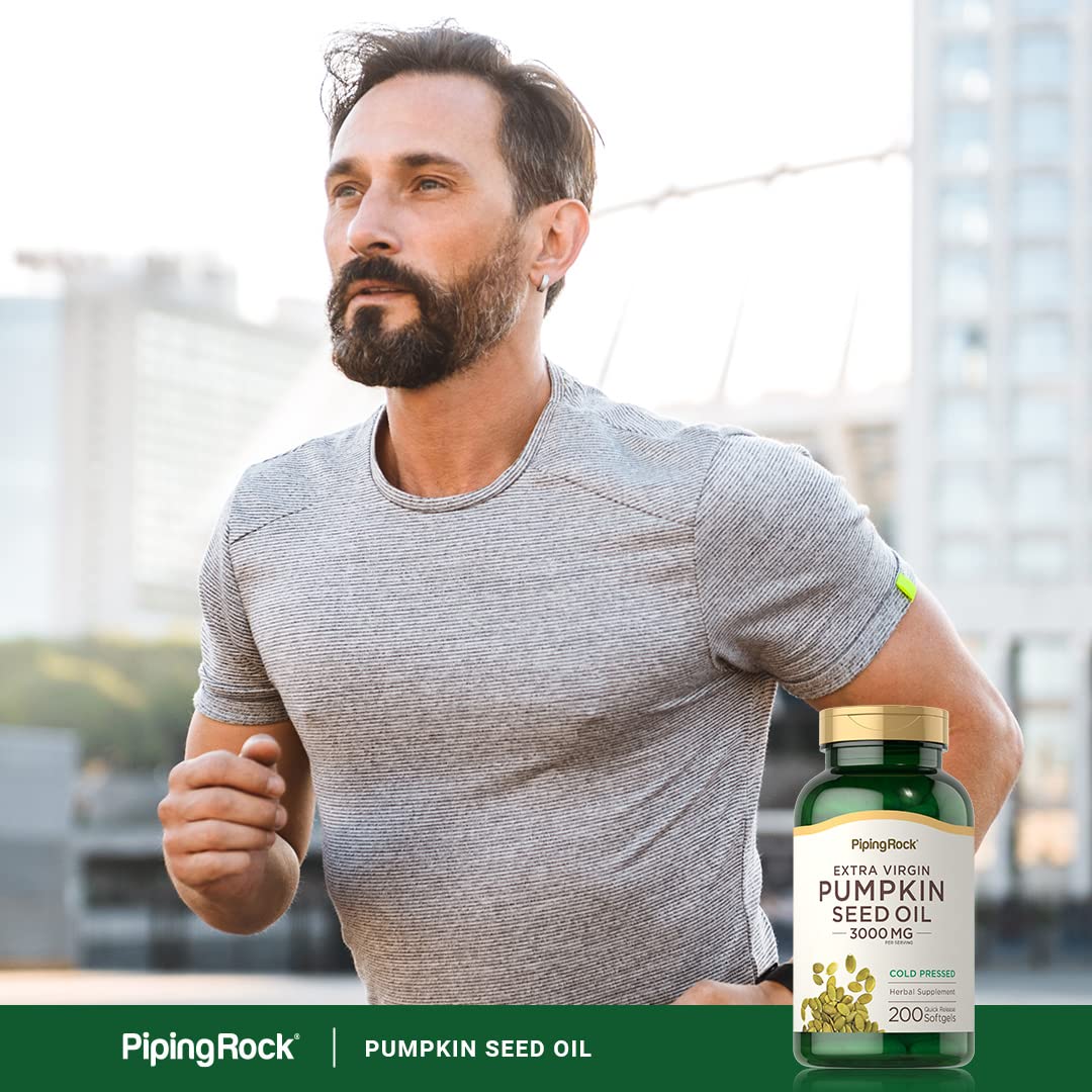 Piping Rock Pumpkin Seed Oil Softgel Capsules 200 Count