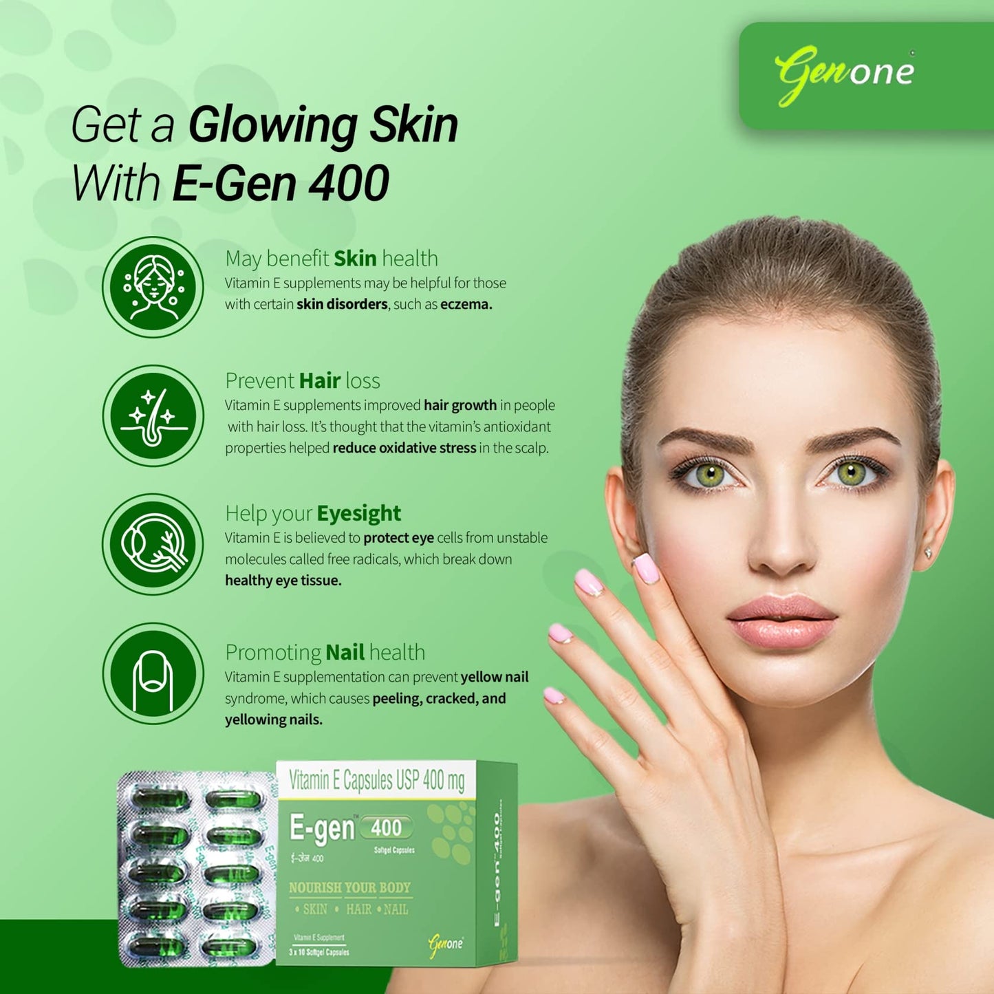 GENONE E-Gen 400 Vitamin E Capsule, 30 Capsules