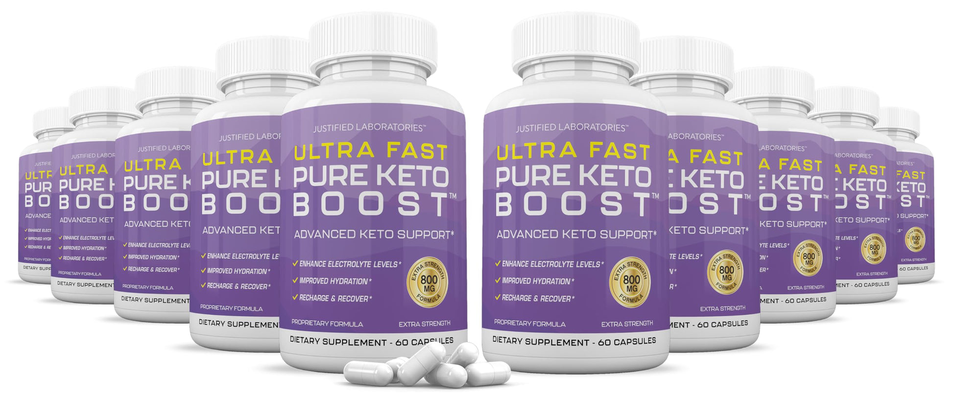 Justified Laboratories Ultra Fast Pure Keto Boost Pills 1275MG, 60 Capsules