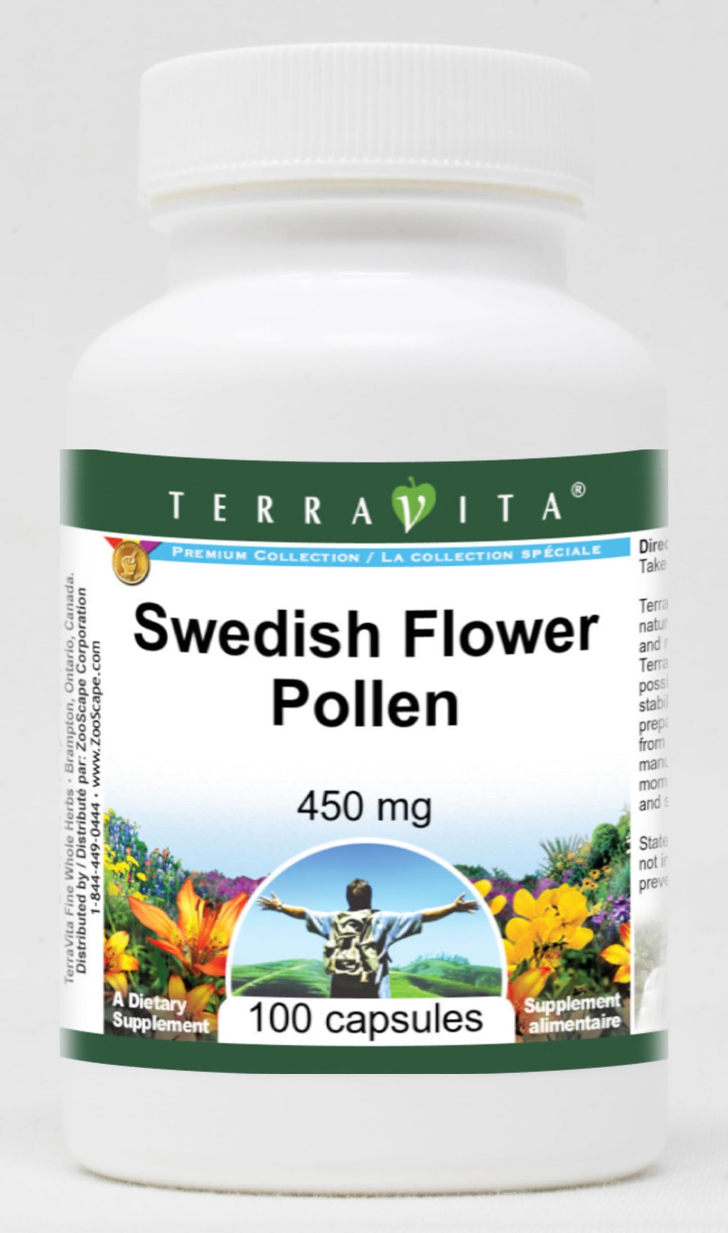 Terravita Swedish Flower Pollen 450 mg Capsule, 100 Capsules