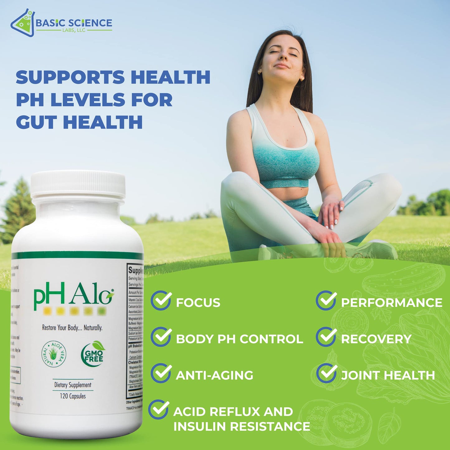 pHAlo pH Balance Magnesium Bicarbonates Capsule, 120 Count