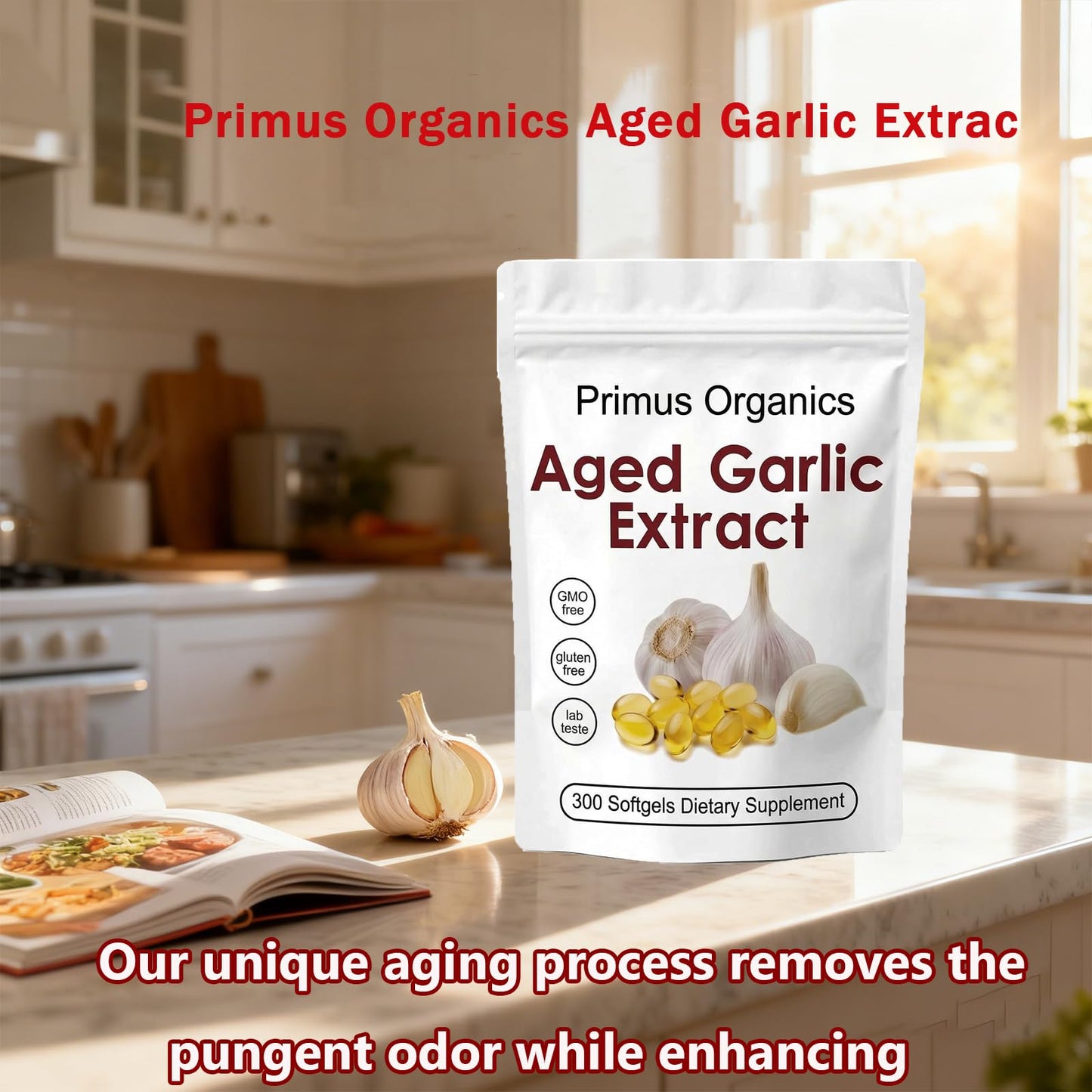 Primus Organics Aged Garlic Extract Softgels 300