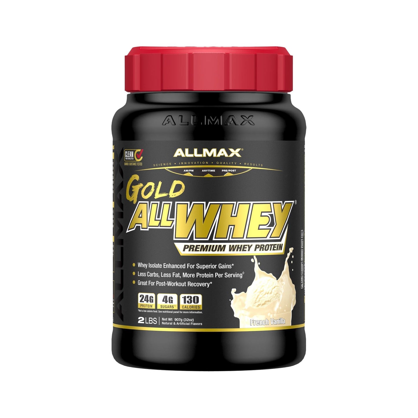 ALLMAX Gold ALLWHEY Whey Protein Powder, French Vanilla, 2 lb, 32 Servings