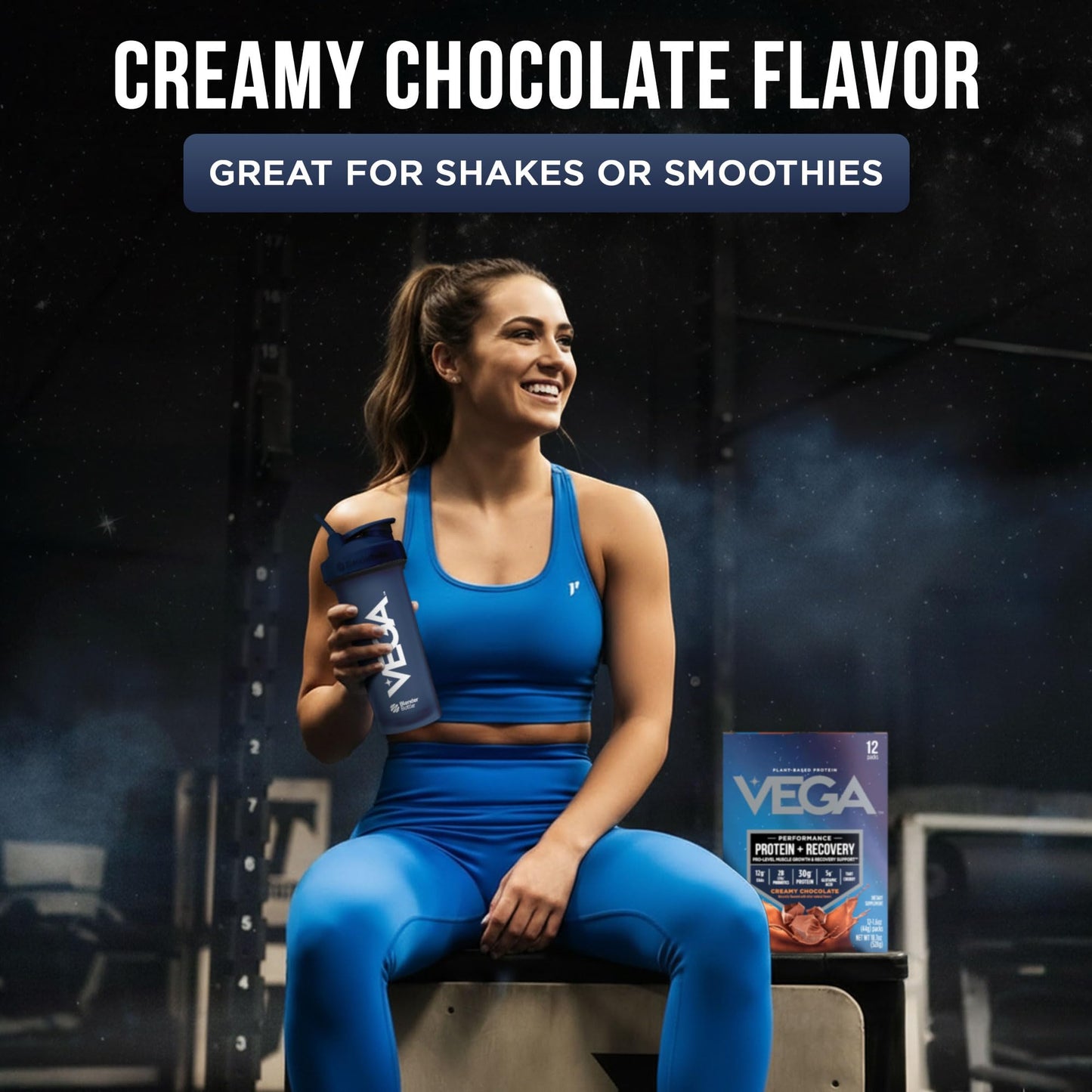 Vega Protein + Recovery Protein Powder Packets, Chocolate, 18.7 oz