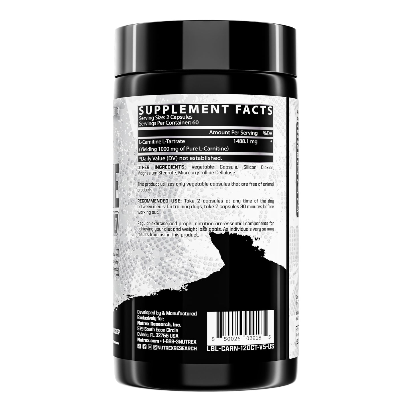 Nutrex Research Lipo-6 L Carnitine 1000mg L-Carnitine Tartrate Capsules, 120 Capsules