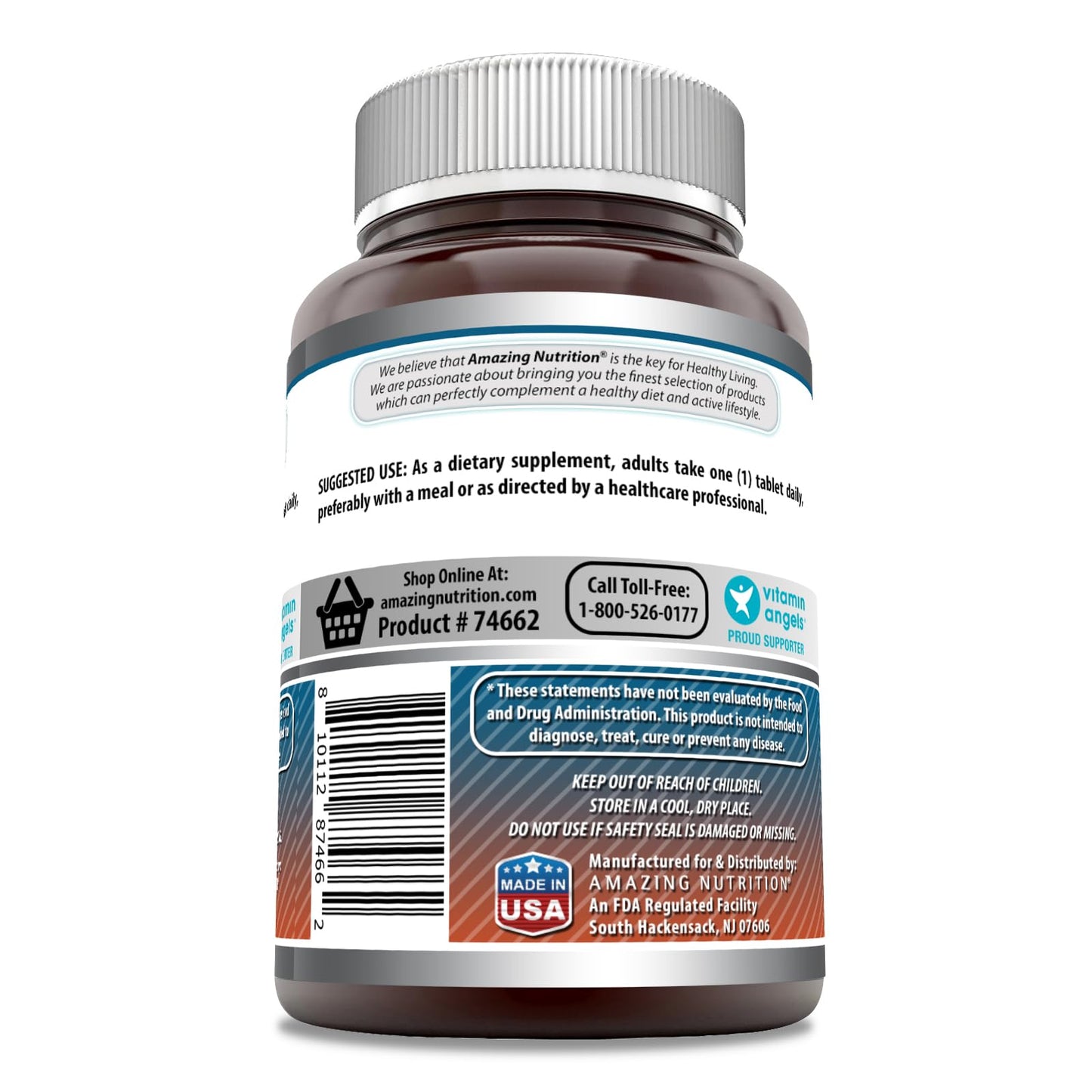 Amazing Nutrition Calcium with Vitamin D3 Supplement Tablet, 1 Pack