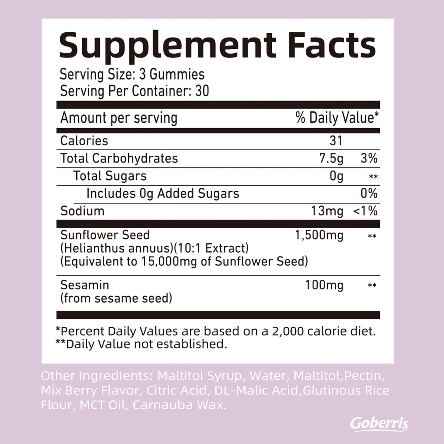 Goberris Seeds Cycles Gummies, 90 Count