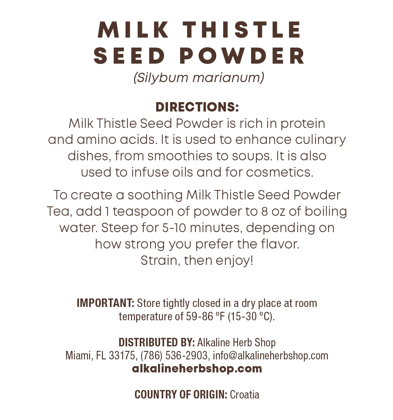Alkaline Herb Shop Milk Thistle Seed Powder Capsule, 1 Count
