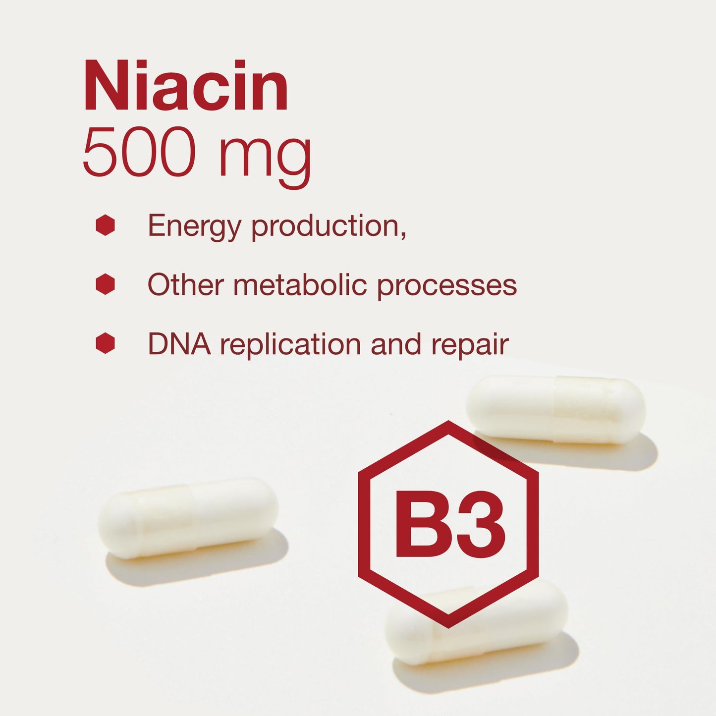 Protocol for Life Balance Niacin 500mg No-Flush Vitamin B3 Capsule 90