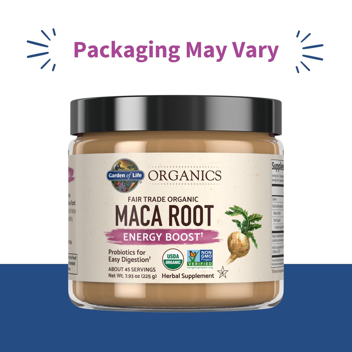 Garden of Life Organics Gelatinized Peruvian Maca Root Energy Boost Powder, 6 oz