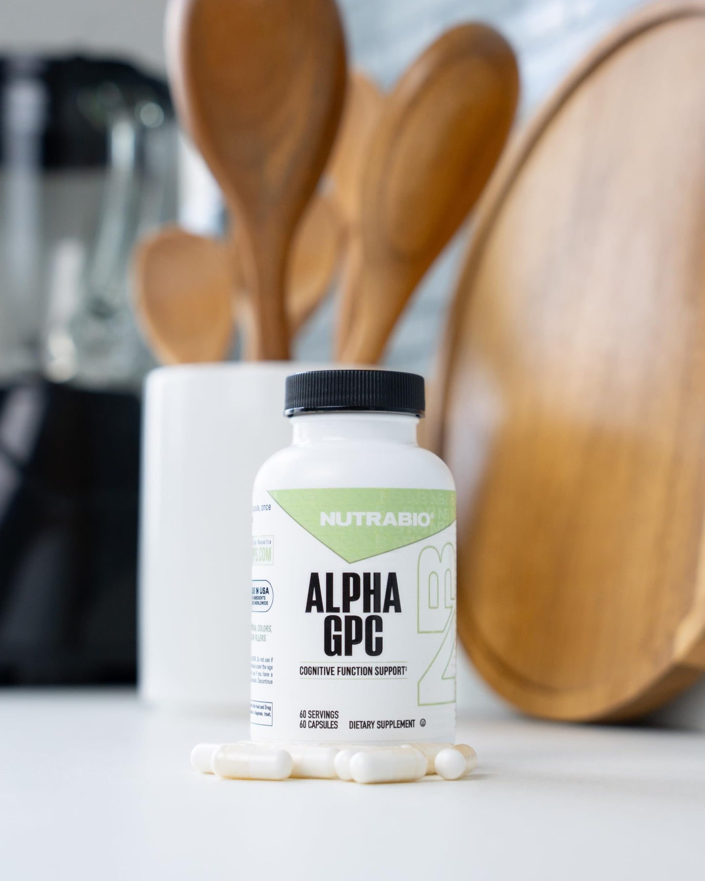 NutraBio Alpha GPC 300mg Capsules, 60 Count