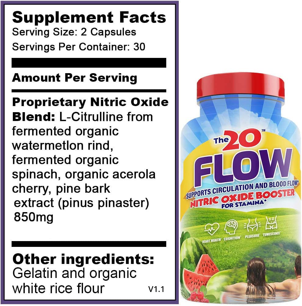 The20 Flow Nitric Oxide Supplement Capsules, 60 Capsules