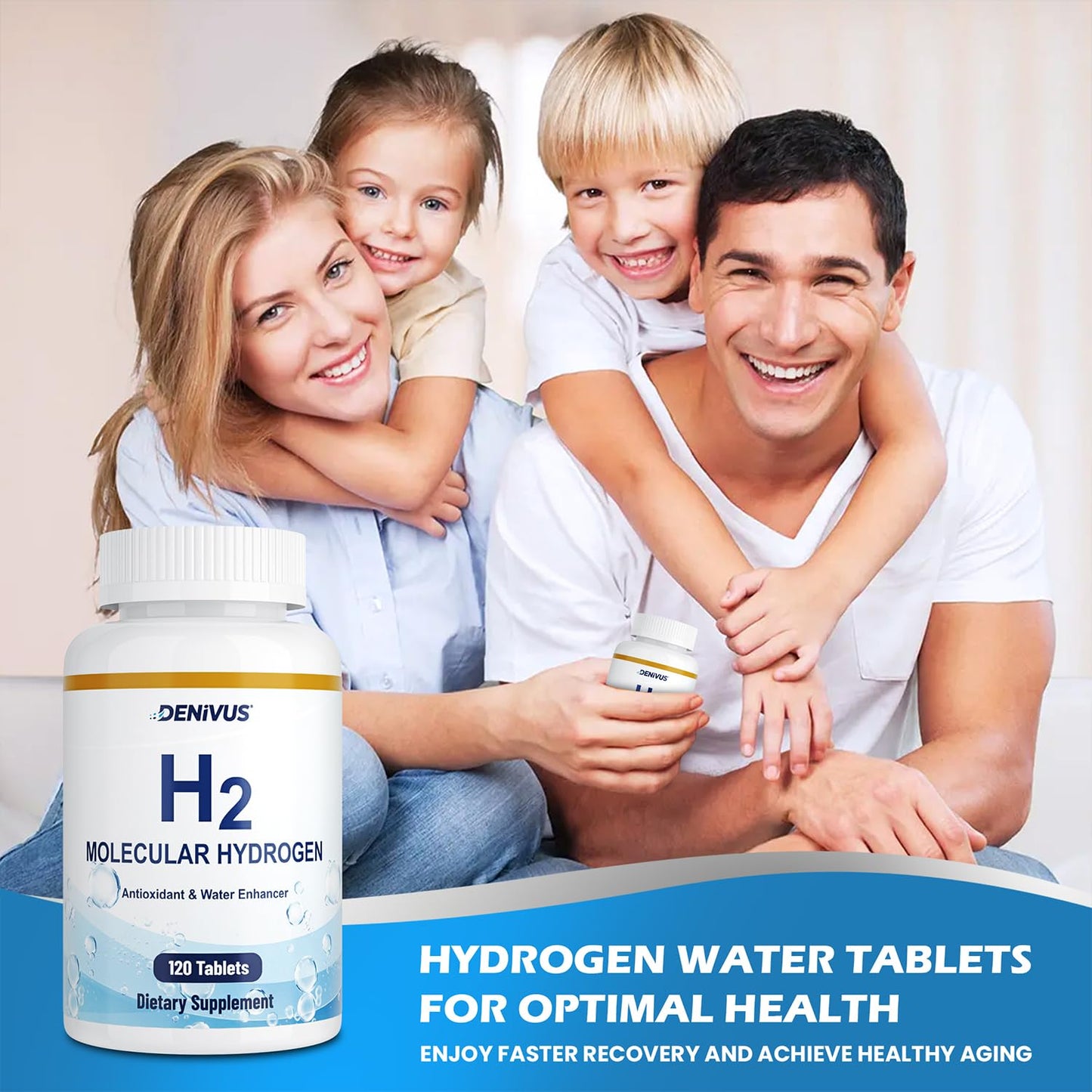 Denivus Hydrogen Water Capsules with Magnesium, 120 Capsules