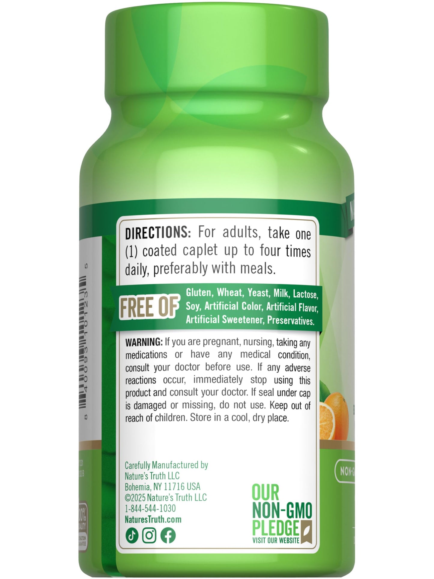 Nature's Truth Vitamin C with Rose Hips and Bioflavonoids Caplets, 100 Count