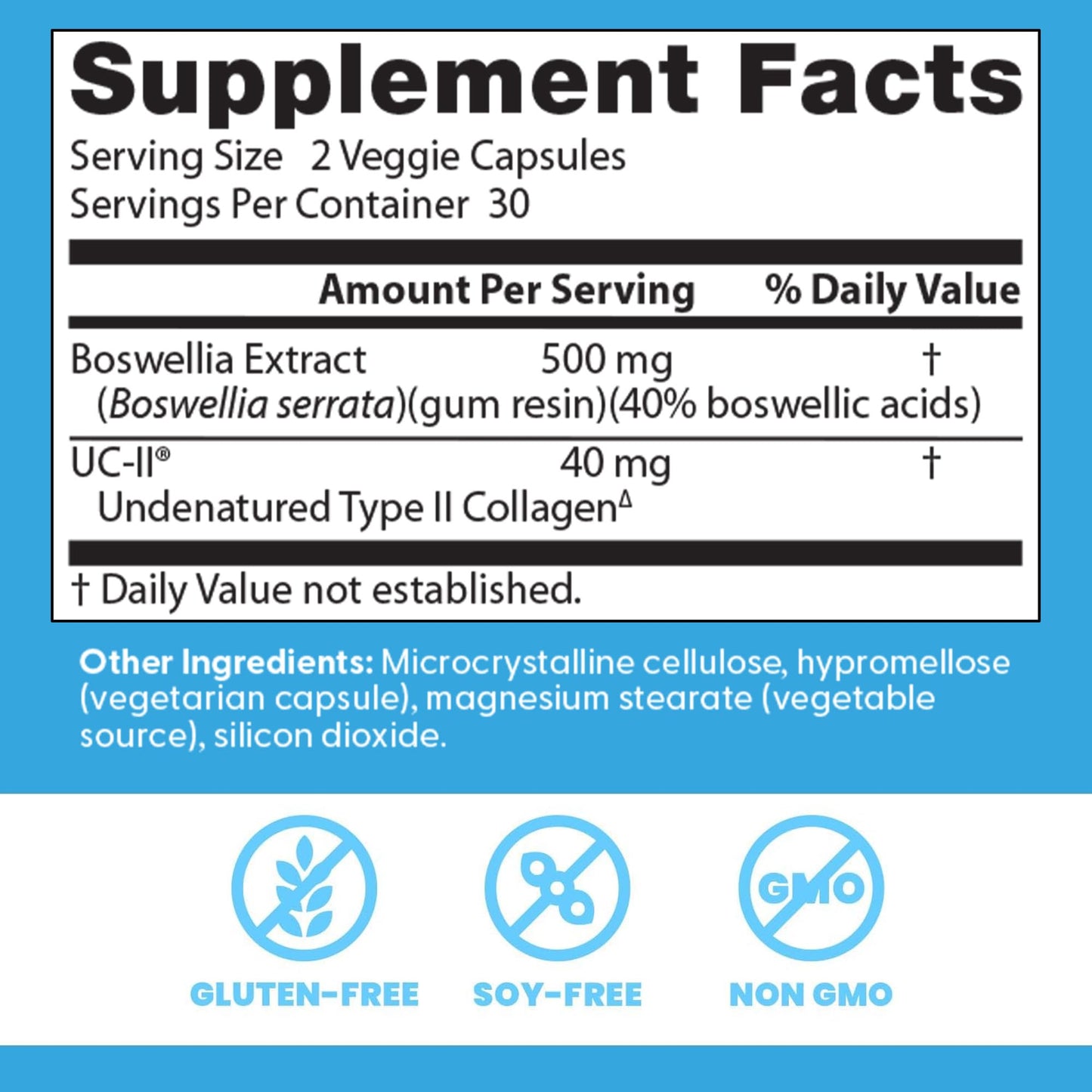 Doctor's Best Boswellia + UC-II Supplement Capsules, 60 Veg Caps