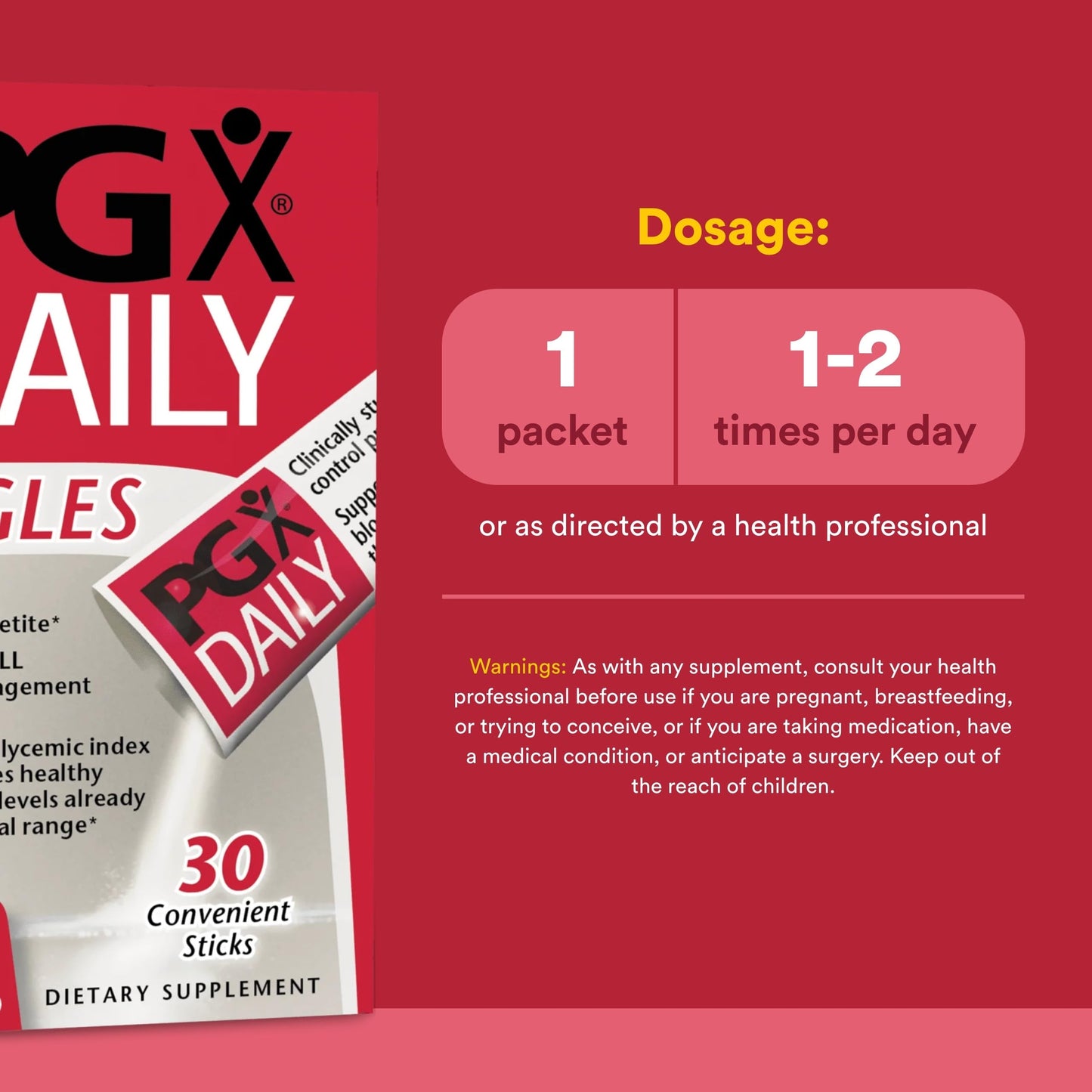 Natural Factors PGX Daily Singles Powder, 30 Packets