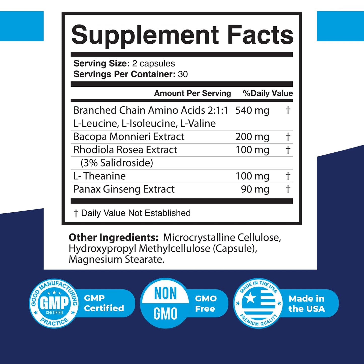 Nature’s NutriWave Braincept Bacopa, Rhodiola & Panax Ginseng Capsule, 60 Count