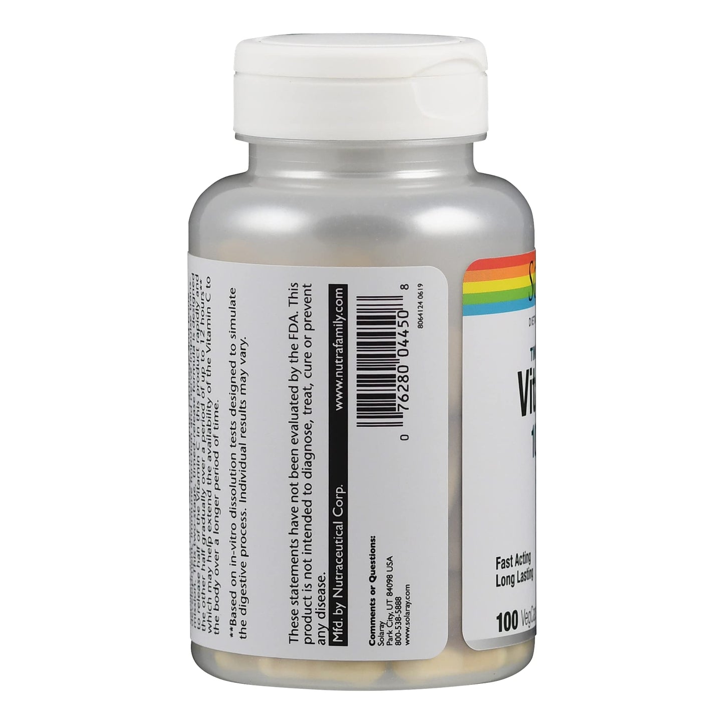 Solaray Vitamin C 1000Mg Timed Release Capsules, 100 Count