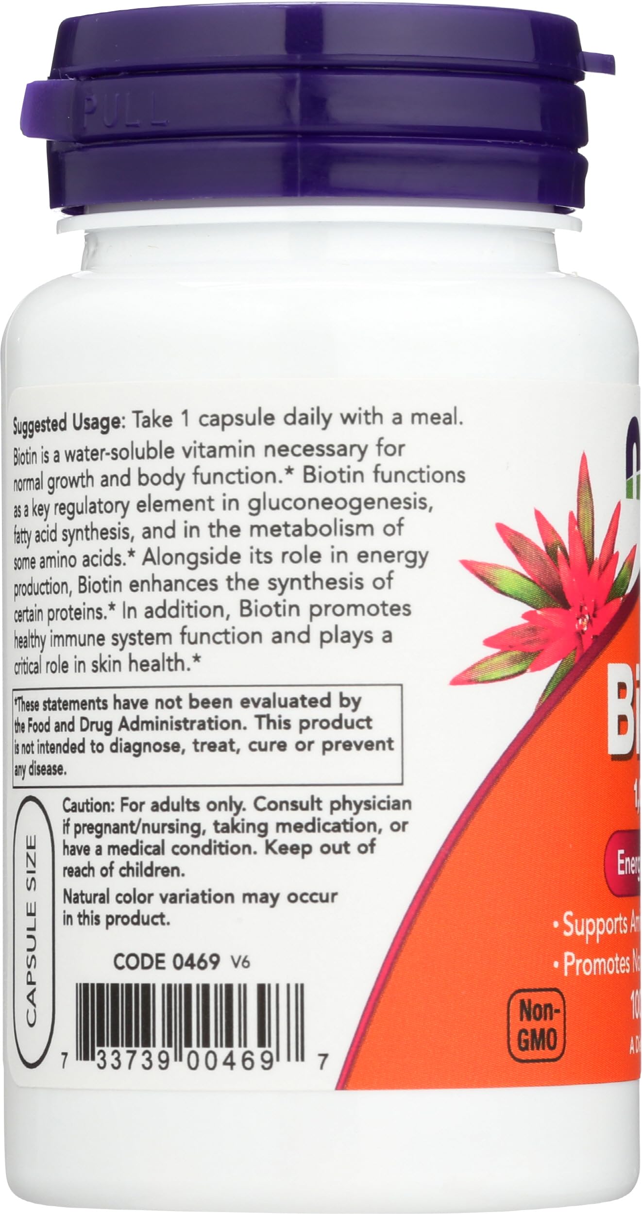 NOW Foods Biotin 1000 MCG Capsule, 100 Capsules