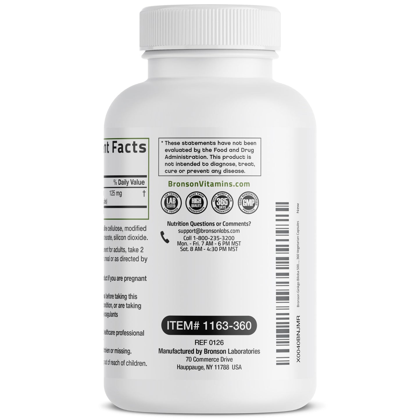 Bronson Ginkgo Biloba Extra Strength Brain & Memory Support Capsules 360