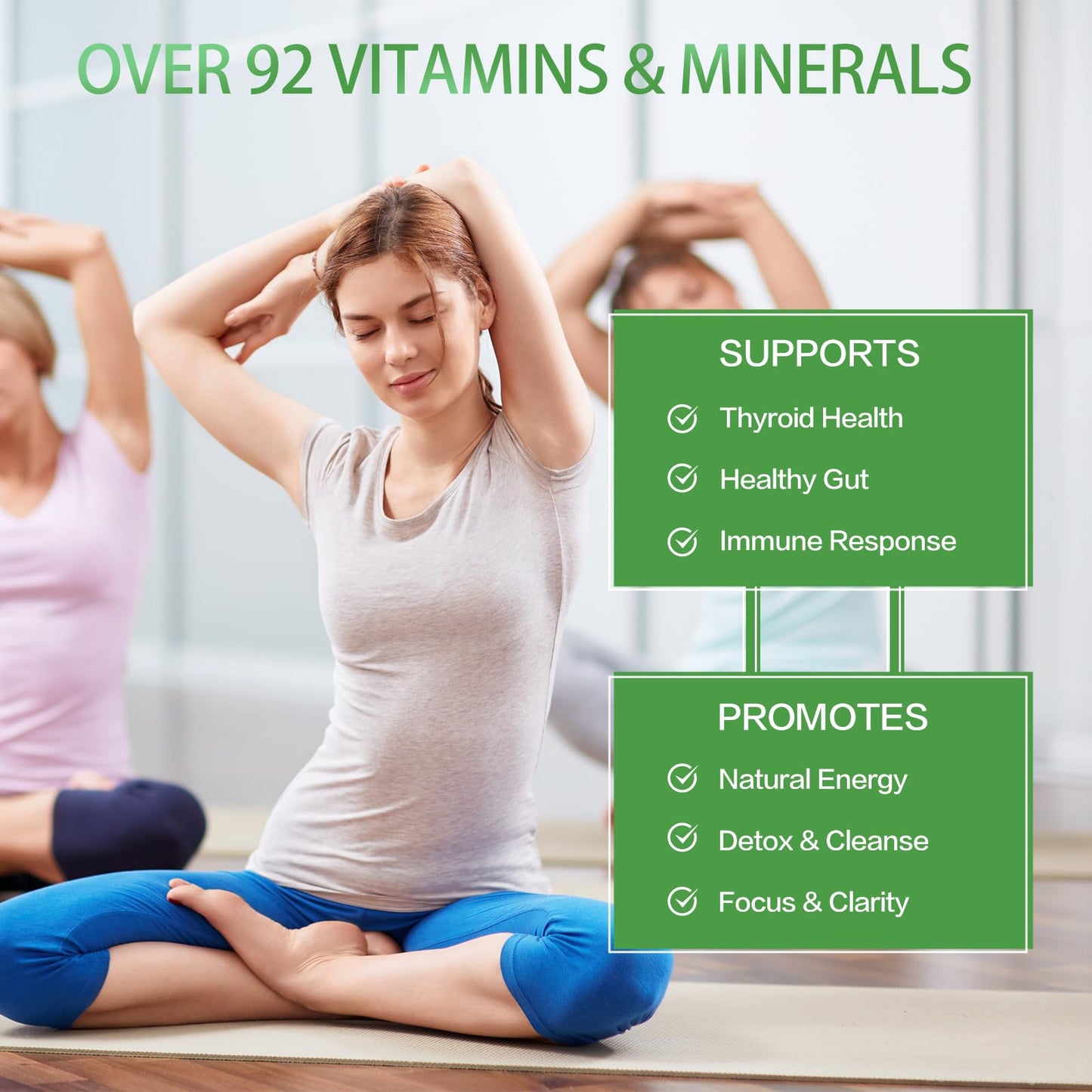 VPKIN Organic Sea Moss Capsules with Bladderwrack, Burdock Root and Black Pepper Extract, 2000mg, 120 Capsules