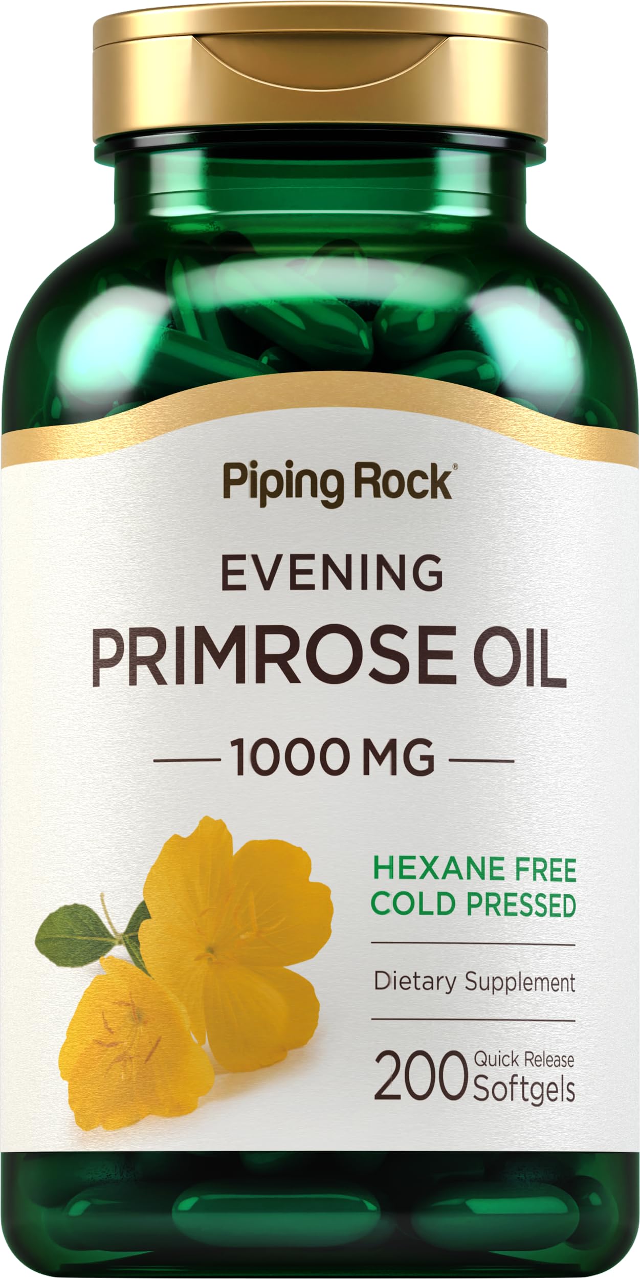 Piping Rock Evening Primrose Oil Softgels 1000mg, 200 Count