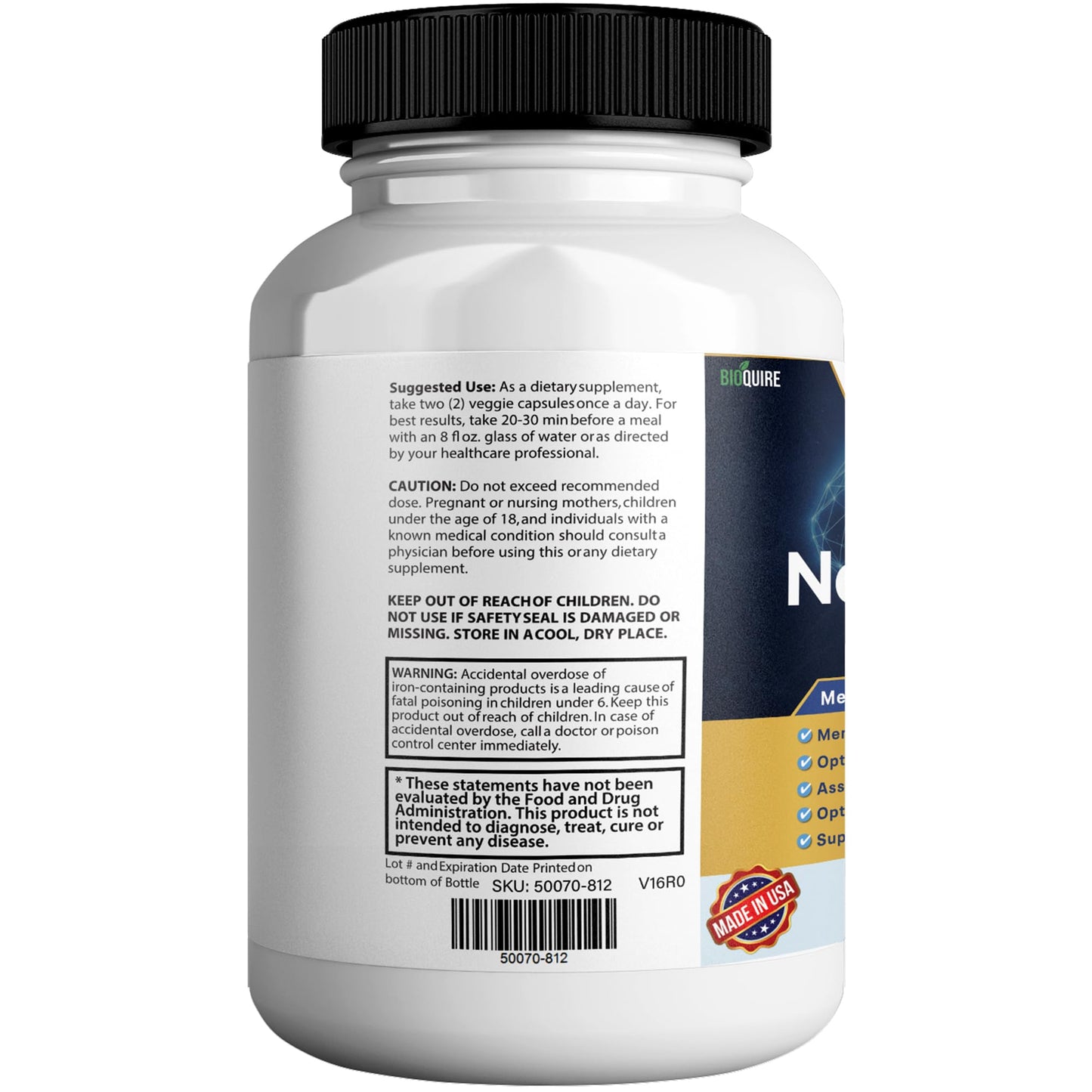 BIOQUIRE Neuro Sharp Max Extra Strength Memory and Focus Supplement Capsules 60 Capsules