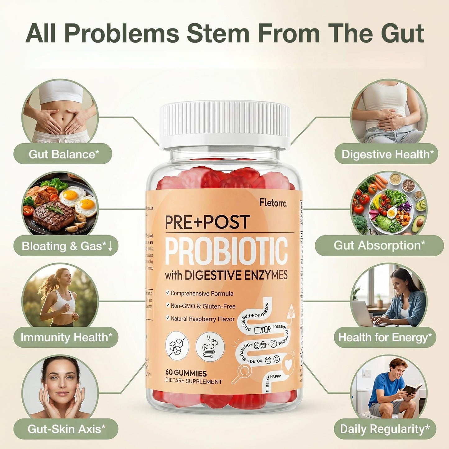 Fletorra Probiotic Gummies 120 Count