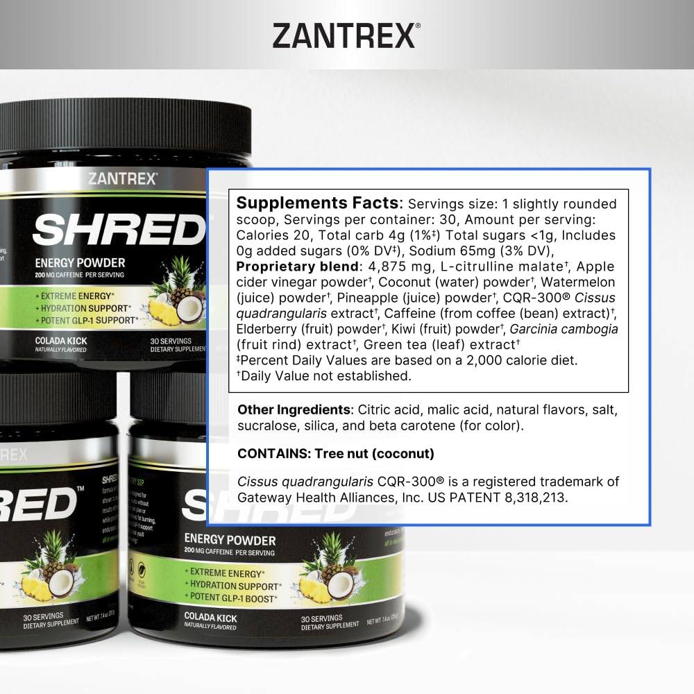 Zantrex Shred Powder Colada Kick 7.4 oz