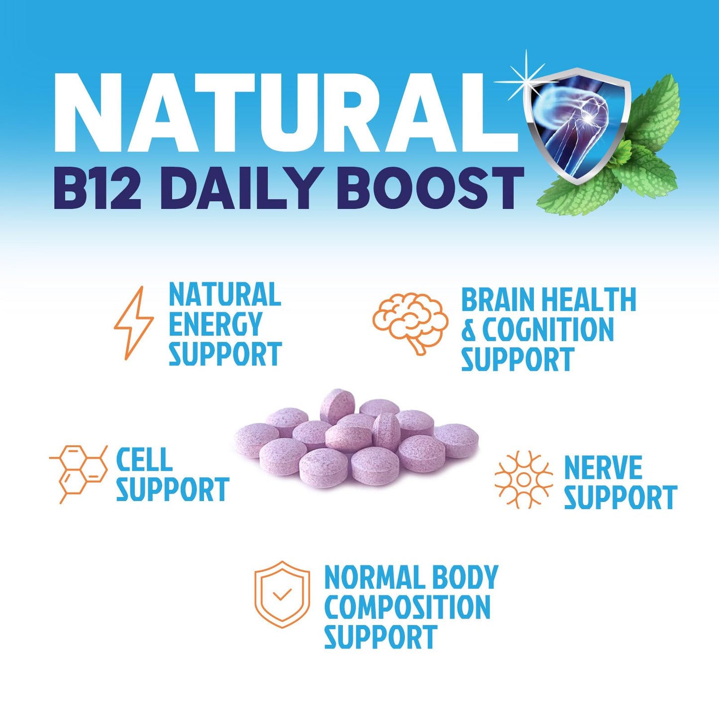 Nature's Peak Vitamin B12 Complex (Methylcobalamin) 1000 mcg - 3X Strength B12, Tablet, 60 Count