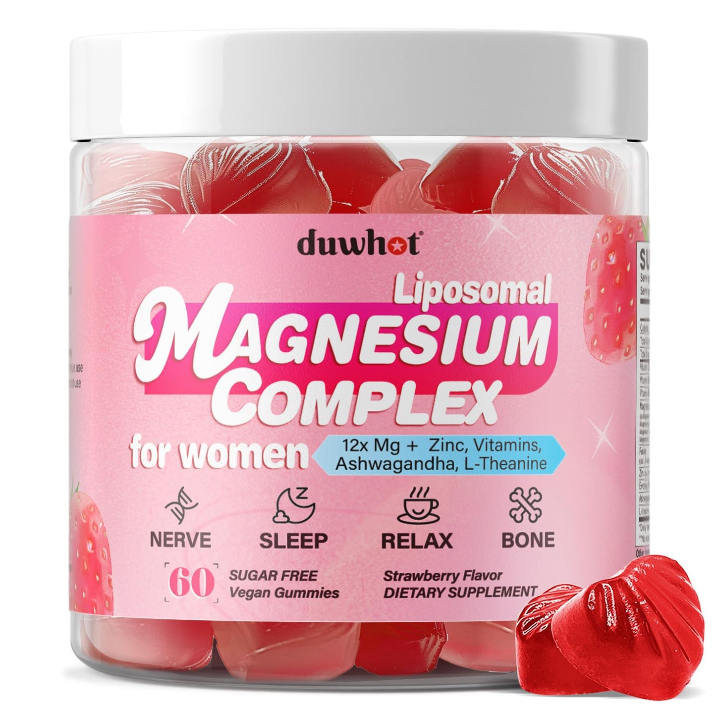 duwhot 12-in-1 Liposomal Magnesium Complex Gummy 60 Count