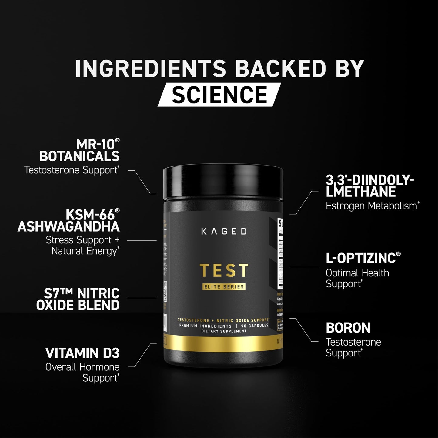 Kaged Test Elite Capsules, 30 Capsules