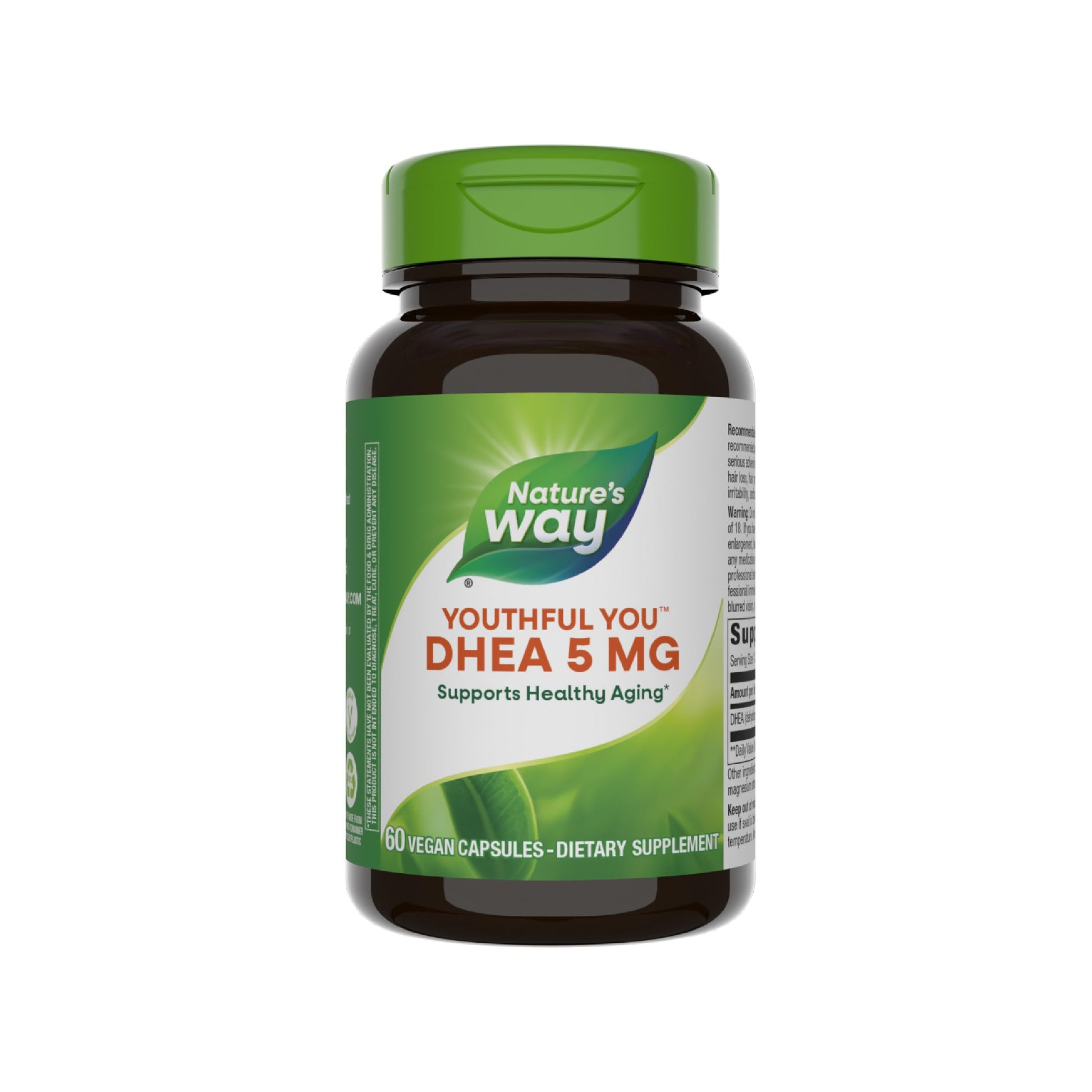 Nature's Way Youthful You DHEA 5 Mg, Supports Healthy Aging & Hormone Production*, No Gluten, 60 Capsules
