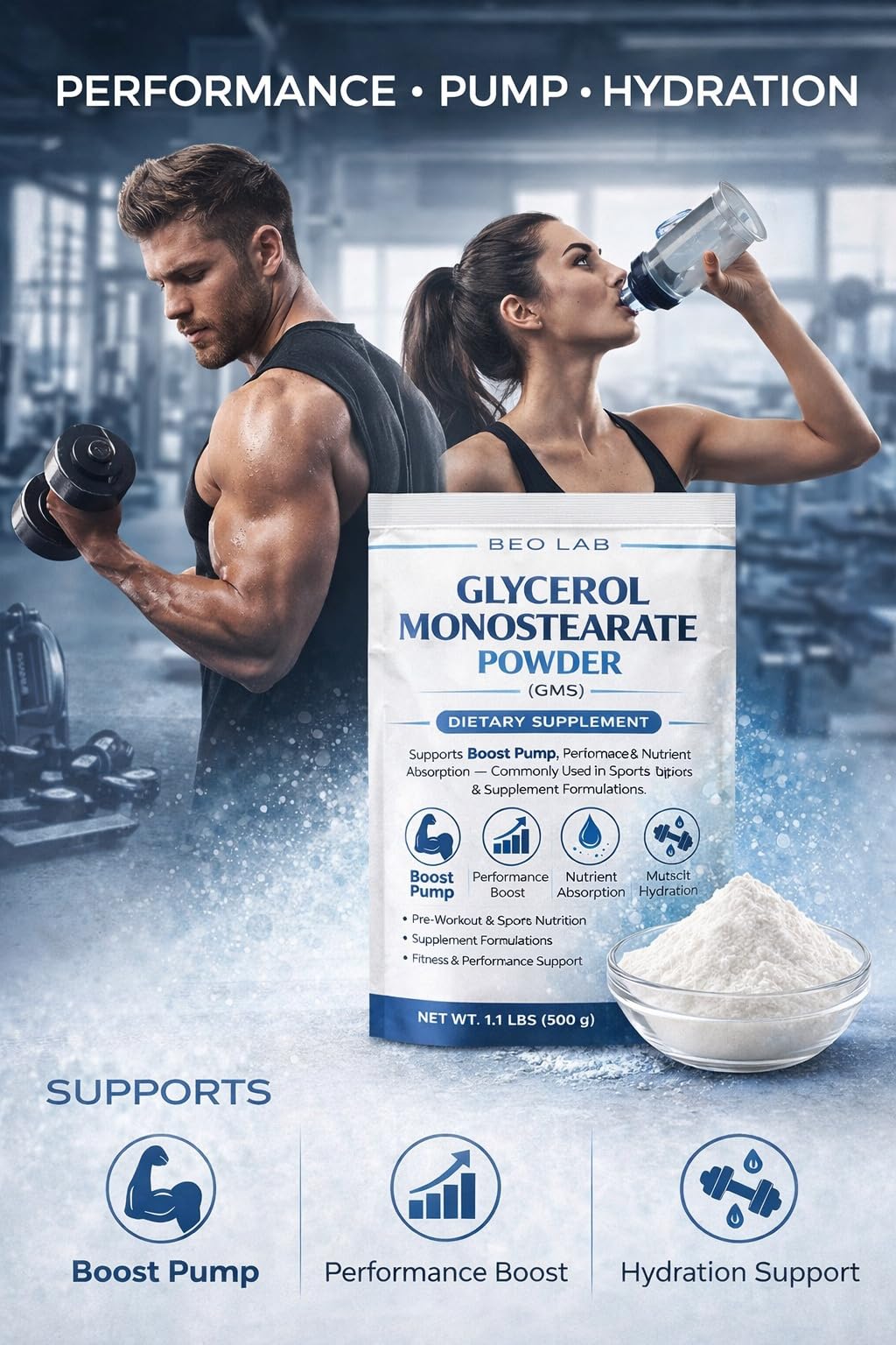 Emir&Odin Glycerol Monostearate Crystal Powder, 370 Servings