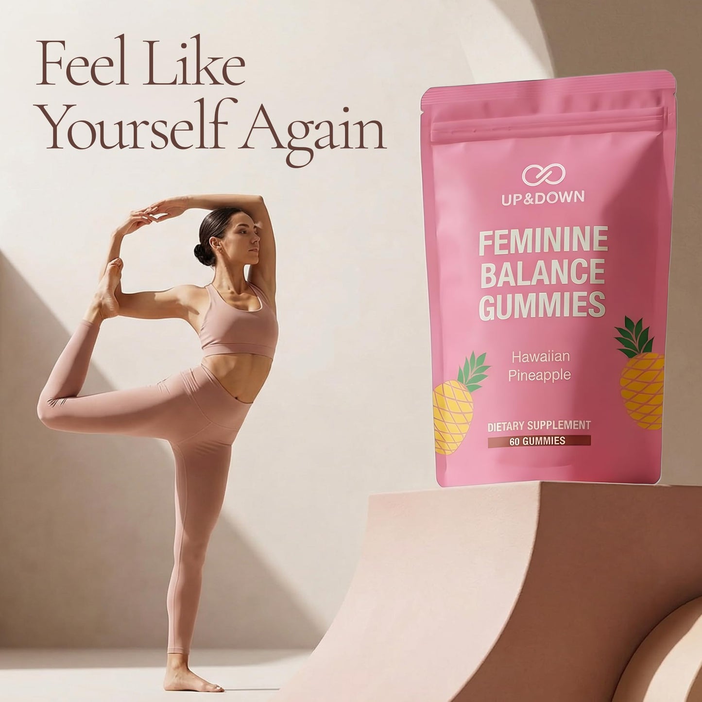 Up&Down Supplements Feminine Balance Gummies 60 Count